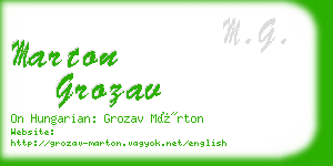 marton grozav business card